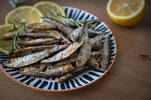 Peixe Sardinha Grelhado Comida Mediterrânea Saborosa Saudável — Fotografia de Stock