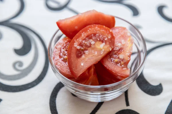 Salade Tomates Crues Graisse Avec Divers Autres Ingrédients — Photo