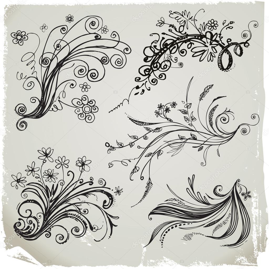 Hand Draw Floral Elements