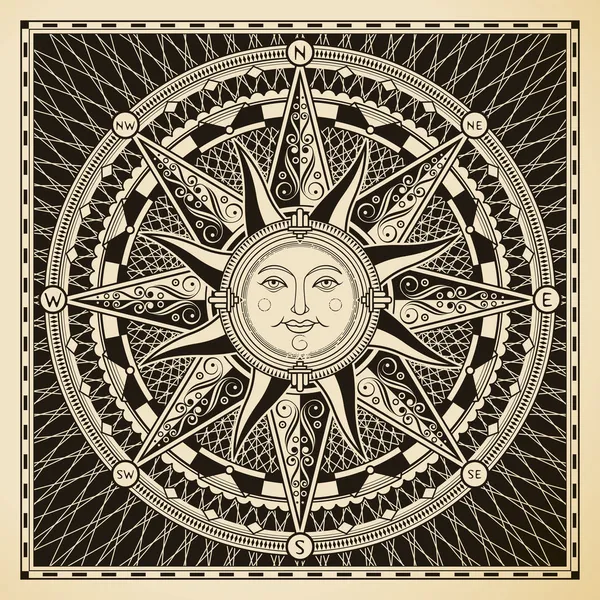 Sun Compass — Stock Vector