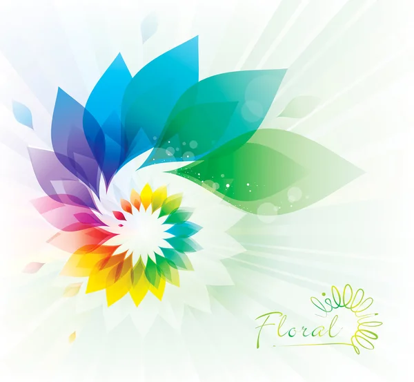 Tourbillon floral coloré — Image vectorielle