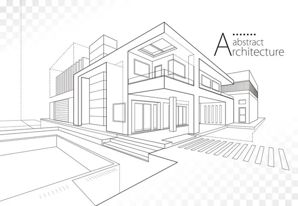 Illustration Linear Drawing Imagination Architecture Building Design Architecture Modern House Royalty Free Stock Illustrations