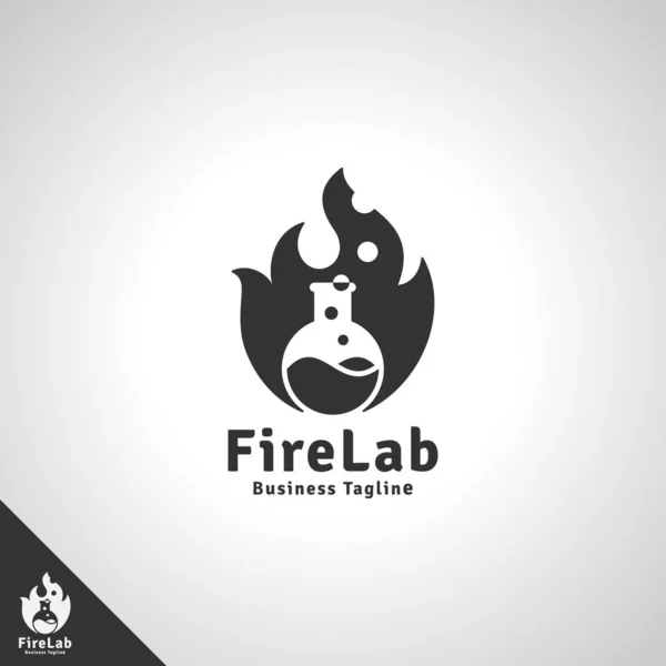 Plantilla Logotipo Laboratorio Fuego — Vector de stock