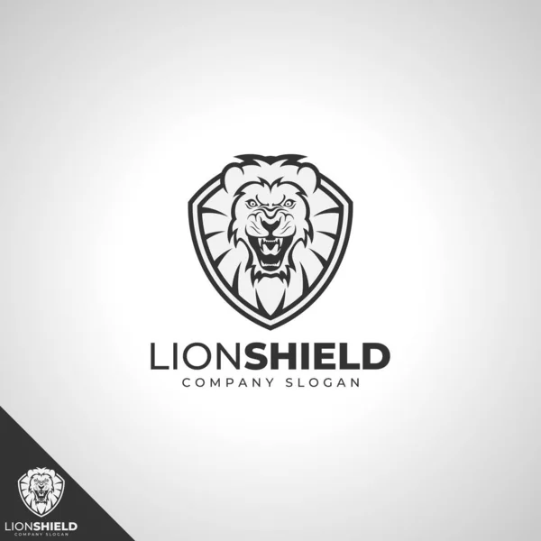 Modèle Logo Bouclier Lion — Image vectorielle