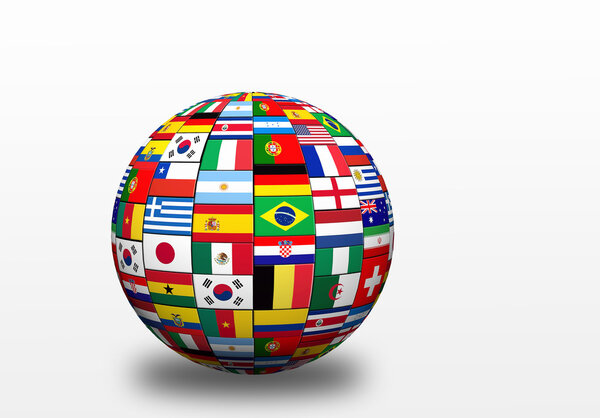 flags of finalists on world cup in Brazil  2014