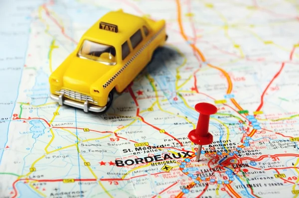 Borfeaux, frankreich karte taxi — Stockfoto