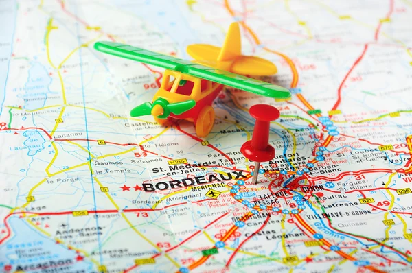 Flughafen Bordeaux, Frankreich Karte — Stockfoto