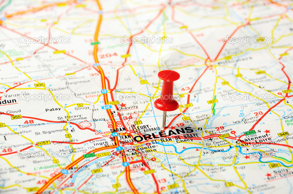 Orleans , France map — Fotografias de Stock © ivosar #48862235