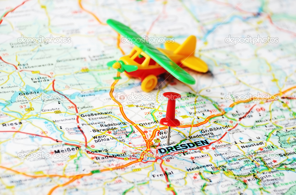 Dresden,Germany map airport — Stock Photo © ivosar #49291443