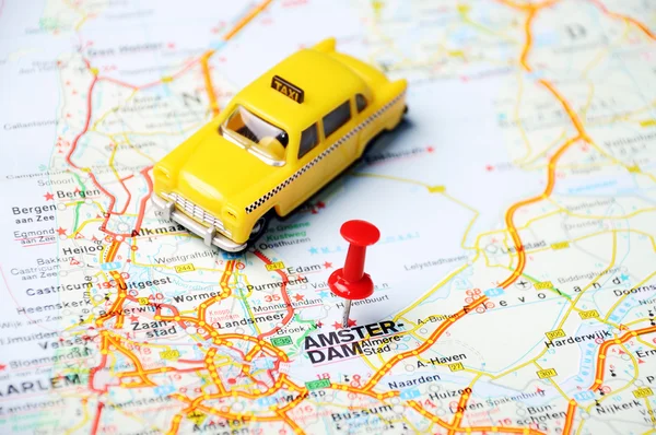 Амстердам, Голландия карта такси — стоковое фото
