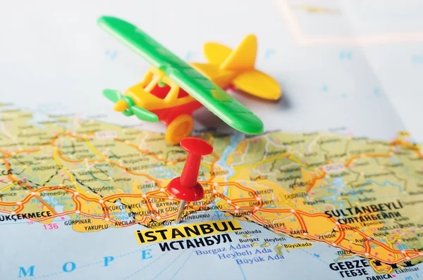 Istanbul ,Turkey  map airplane