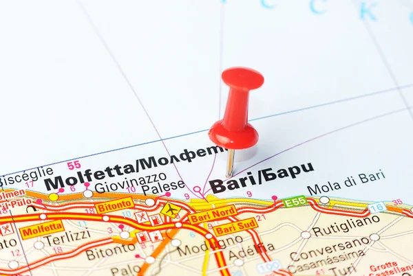 Bari Italia mapa —  Fotos de Stock