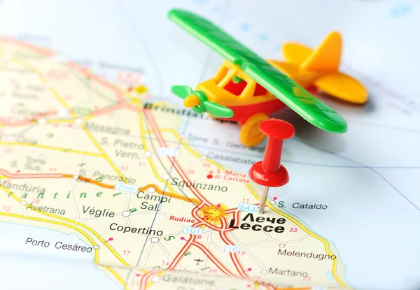 Lecce Italia mapa avión —  Fotos de Stock