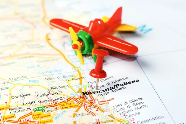 Ravenna Italia mapa del avión — Foto de Stock