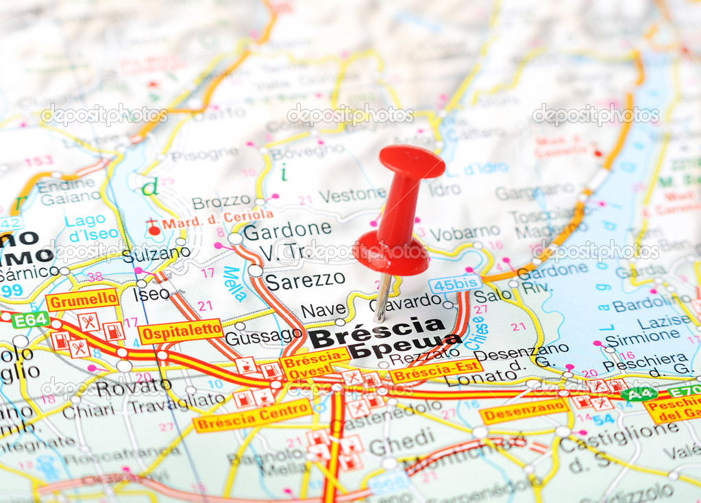 Mapa de Italia Brescia — Foto de stock © ivosar #50324473