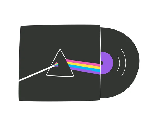 Vinyl record με εξώφυλλο σε έντονα χρώματα — Διανυσματικό Αρχείο