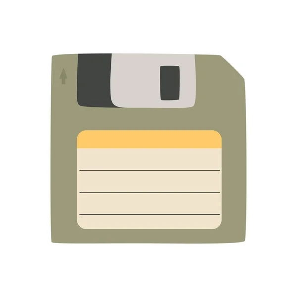 Icono de disquete en estilo plano aislado sobre fondo blanco. Disquete HD medios de datos antiguos. — Vector de stock