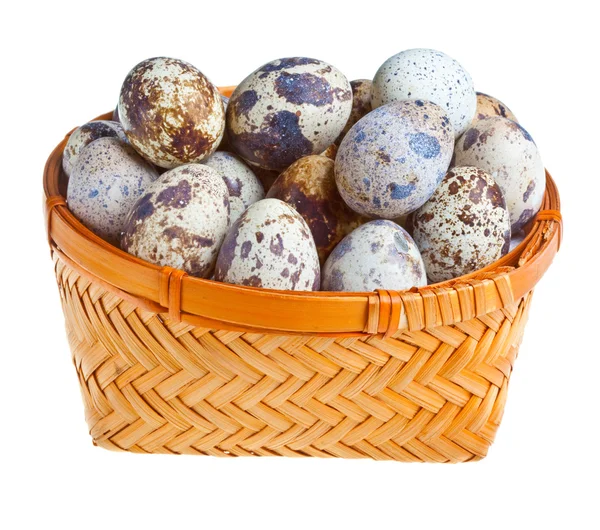 Eggs in basket on white background — Stock Photo, Image