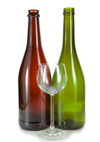 Two bottles and glass — Stock Photo, Image