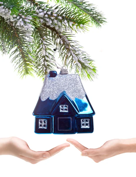 Leksak litet hus - nyår drömmen om eget hus — Stockfoto