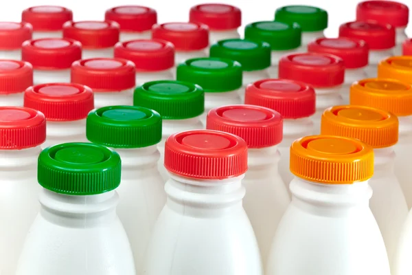 Numbers of milk bottles — Stock Photo, Image