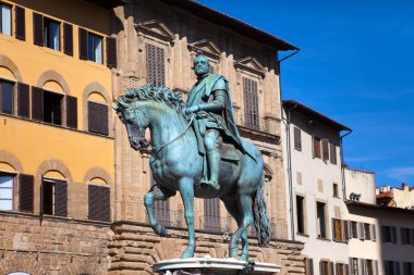 Monument of Cosimo Medici (1519-74) Italy. Florence. Piazza della Signoria. clipart
