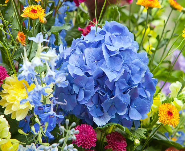 Bright multicolor bouquet made of different flowers — Stock Photo, Image