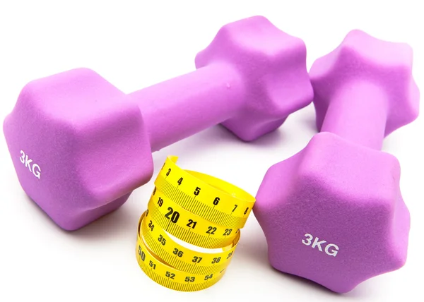 Dumbbells in a neoprene cover — Stock Photo, Image