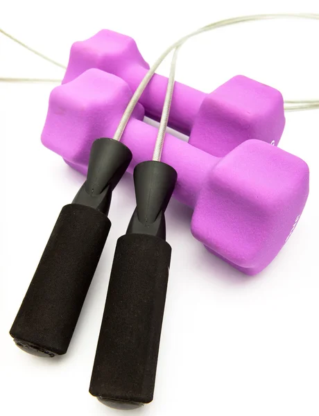 Dumbbells in a neoprene cover — Stock Photo, Image