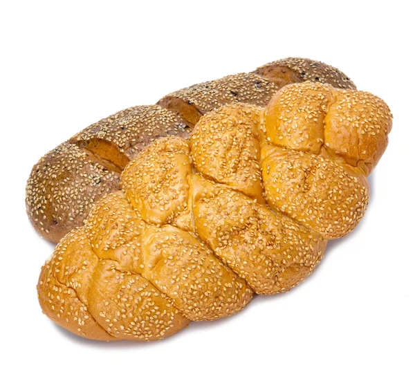 Ekmek beyaz arkaplanda — Stok fotoğraf