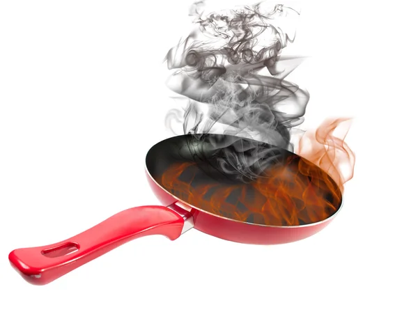 Red frying pan — Stock Photo, Image