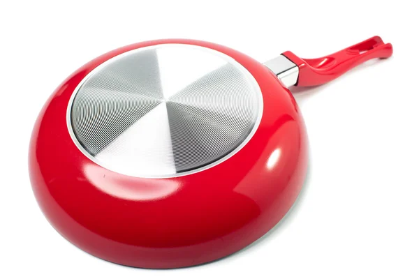 Red frying pan — Stock Photo, Image