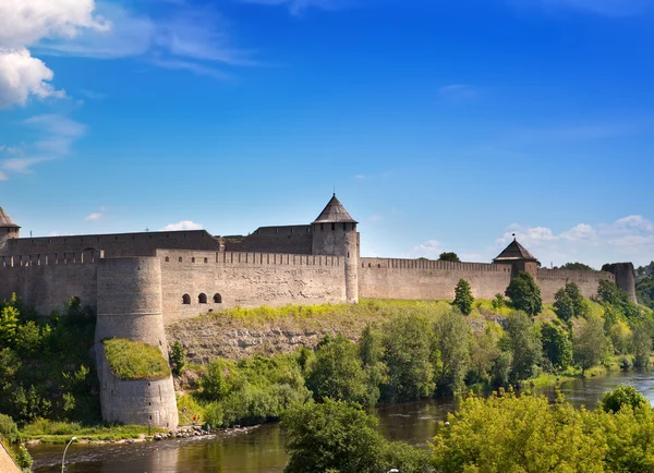 Ivangorod fortress at the border of Russia and Estonia — Stock Photo, Image