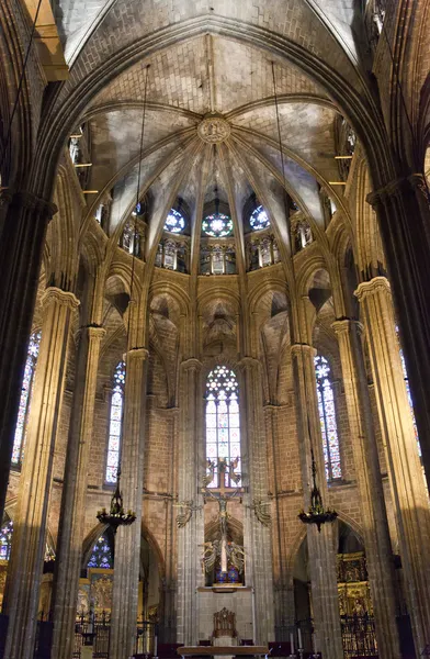 Barcelona kathedrale innenraum, barcelona, spanien — Stockfoto
