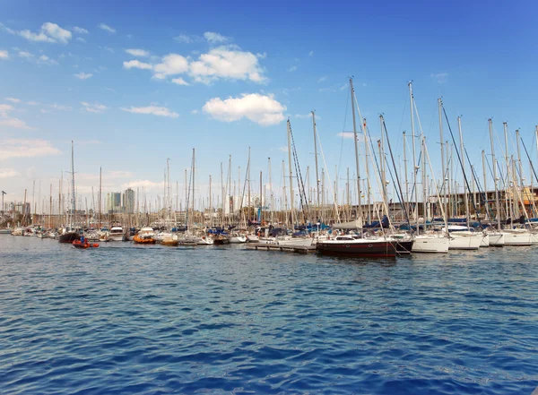 Jachty v přístavu v Barceloně Royalty Free Stock Fotografie