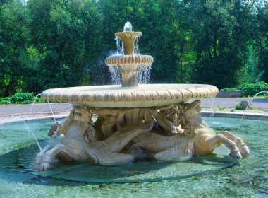 Roma, İtalya. borghese Park'ta deniz atları Çeşmesi