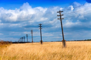 eski ahşap direkleri - elektrik yayınlar line - alanında