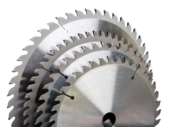 Circular saw blade for wood with hard alloy insertions — Stock Photo, Image