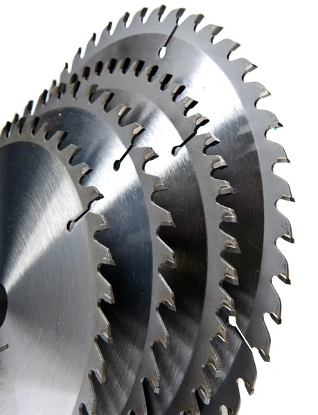 Circular saw blade for wood with hard alloy insertions — Stock Photo, Image