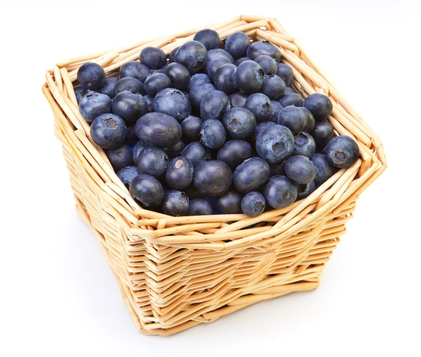 Der Korb voller reifer Blaubeeren — Stockfoto