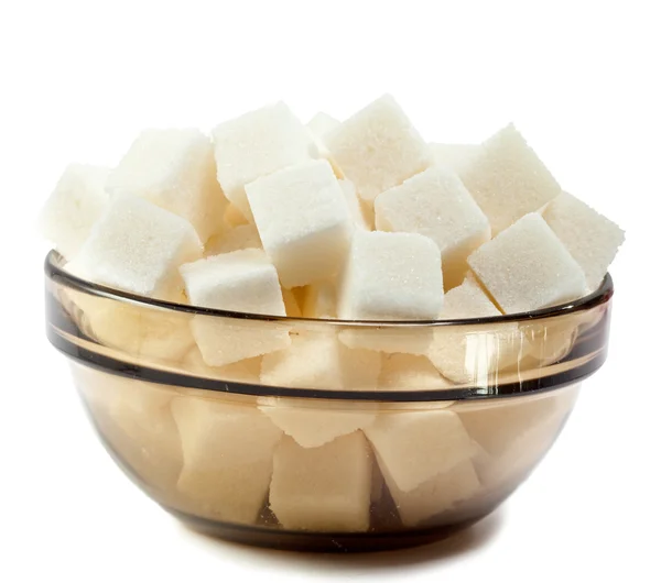 stock image The white refined and brown cane sugar in a bowl