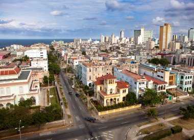 Küba. eski havana. Üstten Görünüm.