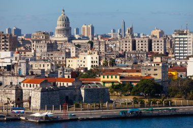 Havana. morro'nın kale yuvasından ile eski şehir görüntüsü. panoram