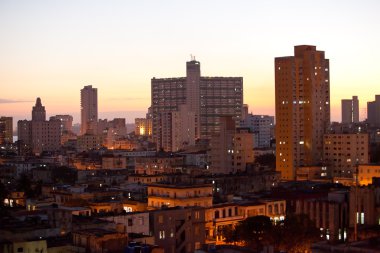 Küba. gece havana. Üstten Görünüm