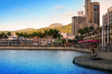 gün batımı, port-louis-Capital setin Mauritius