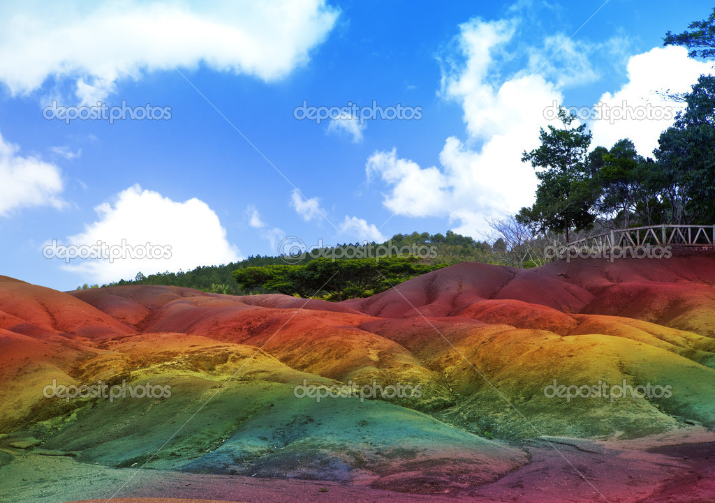 Main sight of Mauritius- Chamarel- seven color lands