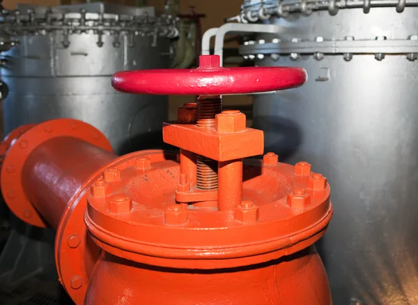 Oranžový uzavírací ventil průmyslové — Stock fotografie