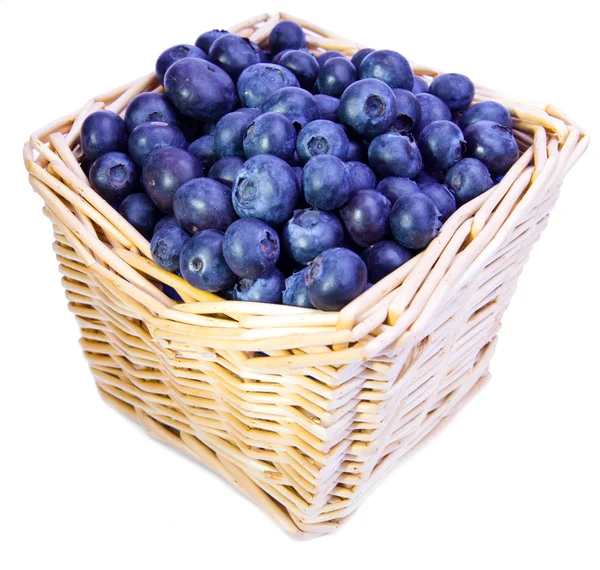 Der Korb voller reifer Blaubeeren — Stockfoto