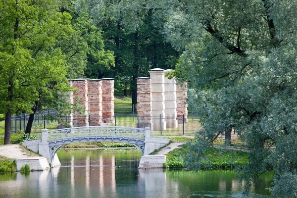 Malý most v parku nad pon — Stock fotografie