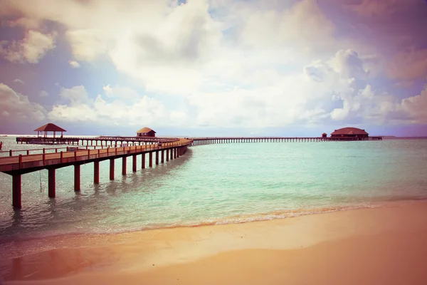 Island in ocean, Maldives,with a retro effect — Stock Photo, Image